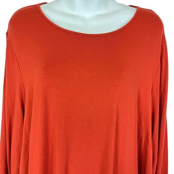 J Jill Wearever Collection Womens Dark Orange Pullover Longline Top Shirt sz 2X - Picture 7 of 15